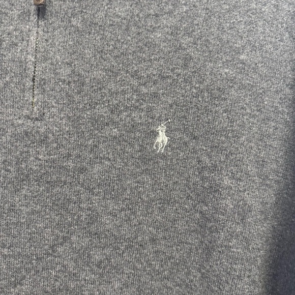 Polo by Ralph Lauren Men's Gray 1/4 Zip Wool Sweater Gray Size 2XLT Cozy Soft - Picture 2 of 8